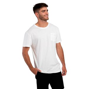 Polera Orgánica Con Bolsillo Blanco Hombre Falcone