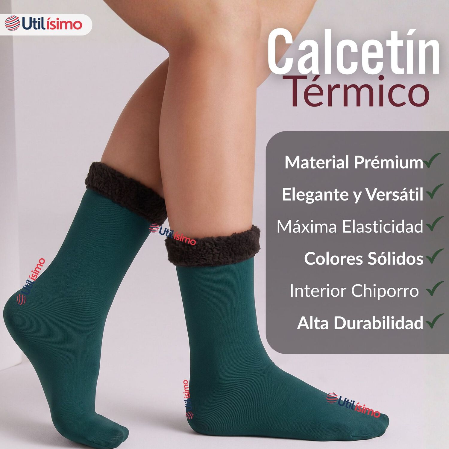 Calcet&iacute;n Chiporro Mujer Surtido Ultra T&eacute;rmico Invierno Polar Unicolor 1 Par image number 2.0