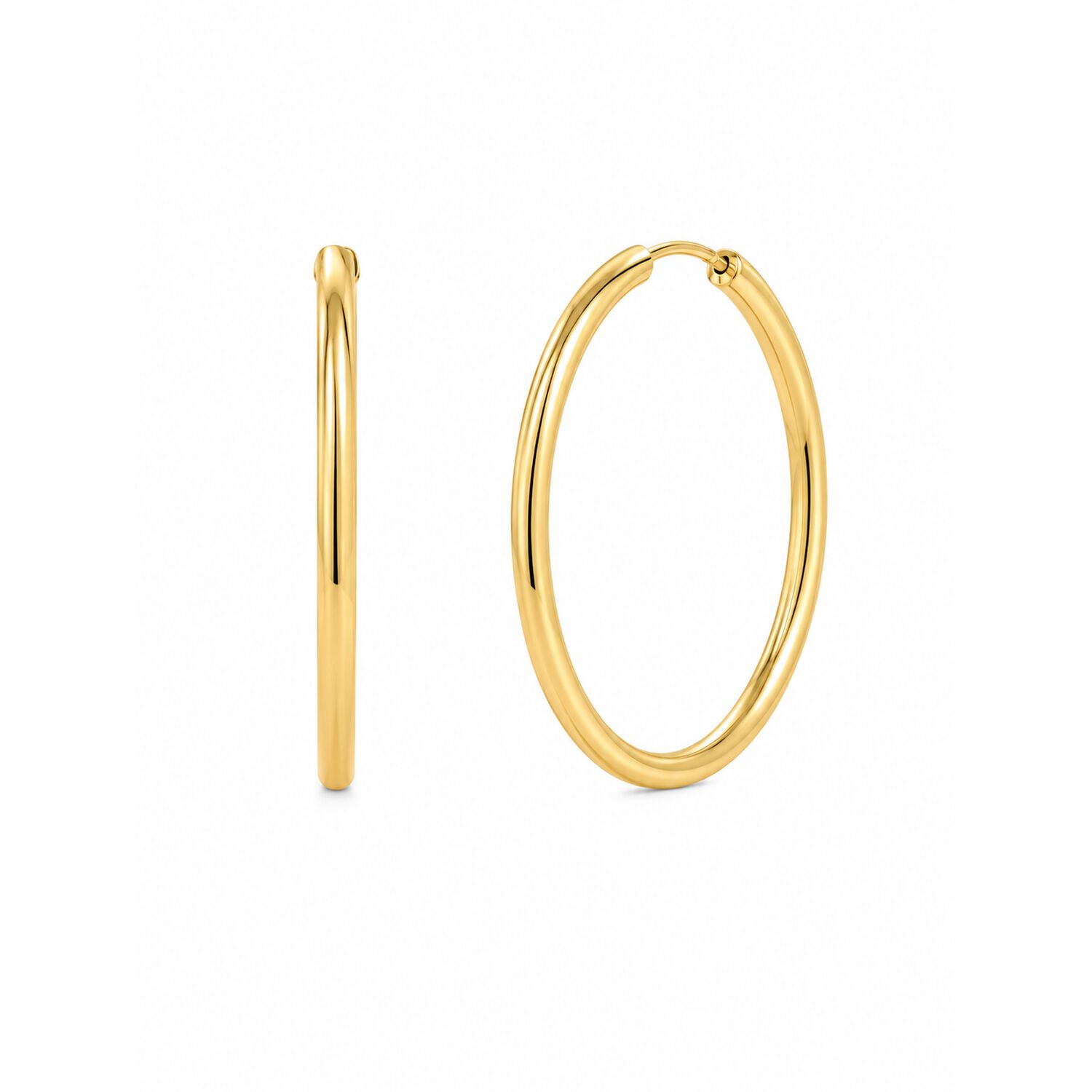 Aros Argolla Tubo 15mm Oro 18k 2.10gr Cl&aacute;sicas Regalo Mujer Dorado image number 1.0
