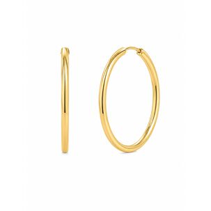 Aros Argolla Tubo 15mm Oro 18k 2.10gr Cl&aacute;sicas Regalo Mujer Dorado