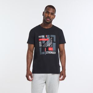 Polera Deportiva Estampada Manga Corta Cuello Redondo Hombre Wetland