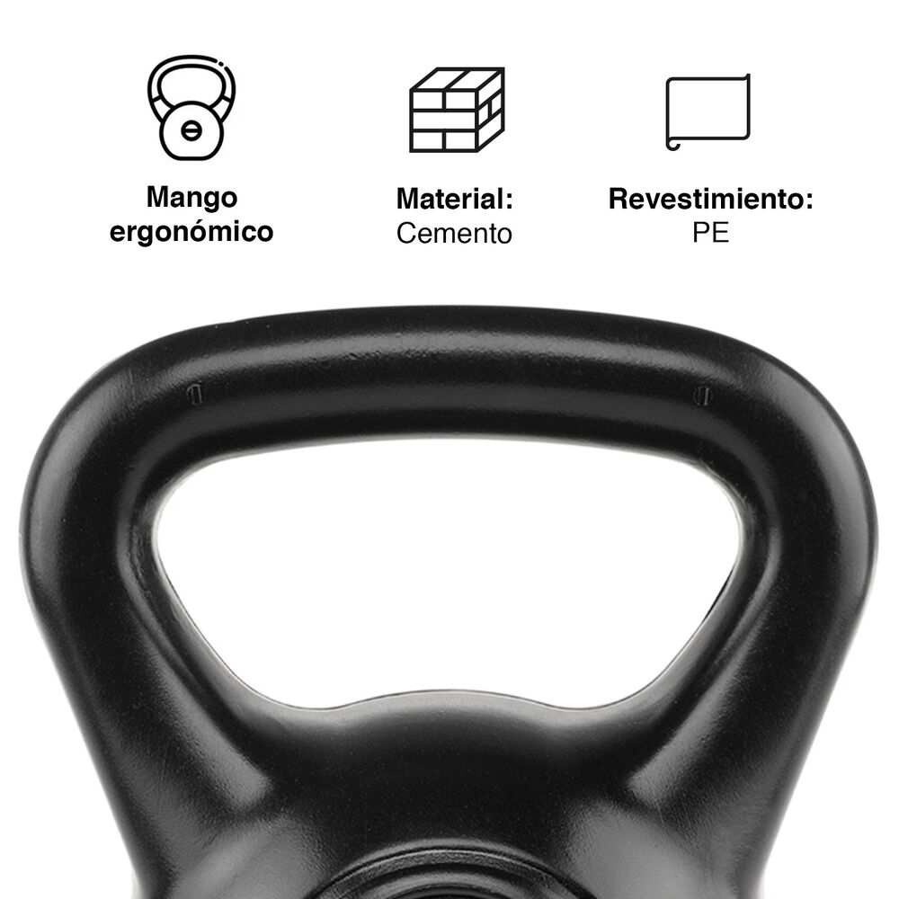 Kettlebell Mancuerna Pesa Rusa Cemento 12 Kg Negro image number 4.0