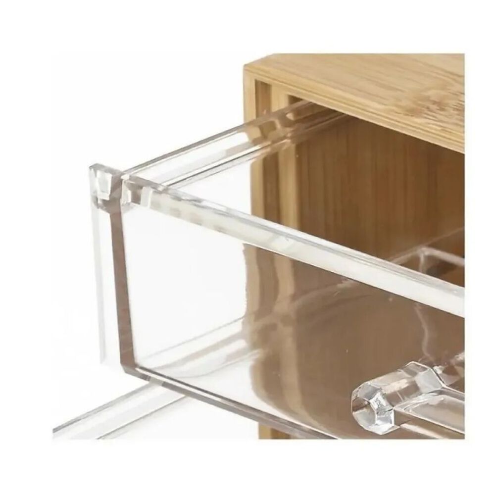 Mini Organizador Bambú 3 Cajones Acrilico Manija Resistente image number 3.0