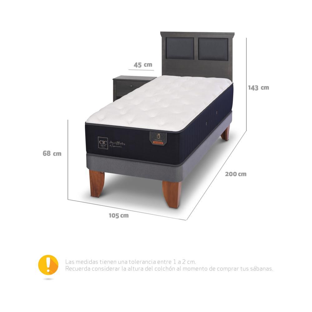 Cama Europea Cic Premium / 1.5 Plazas / Base Normal + Set De Maderas image number 5.0