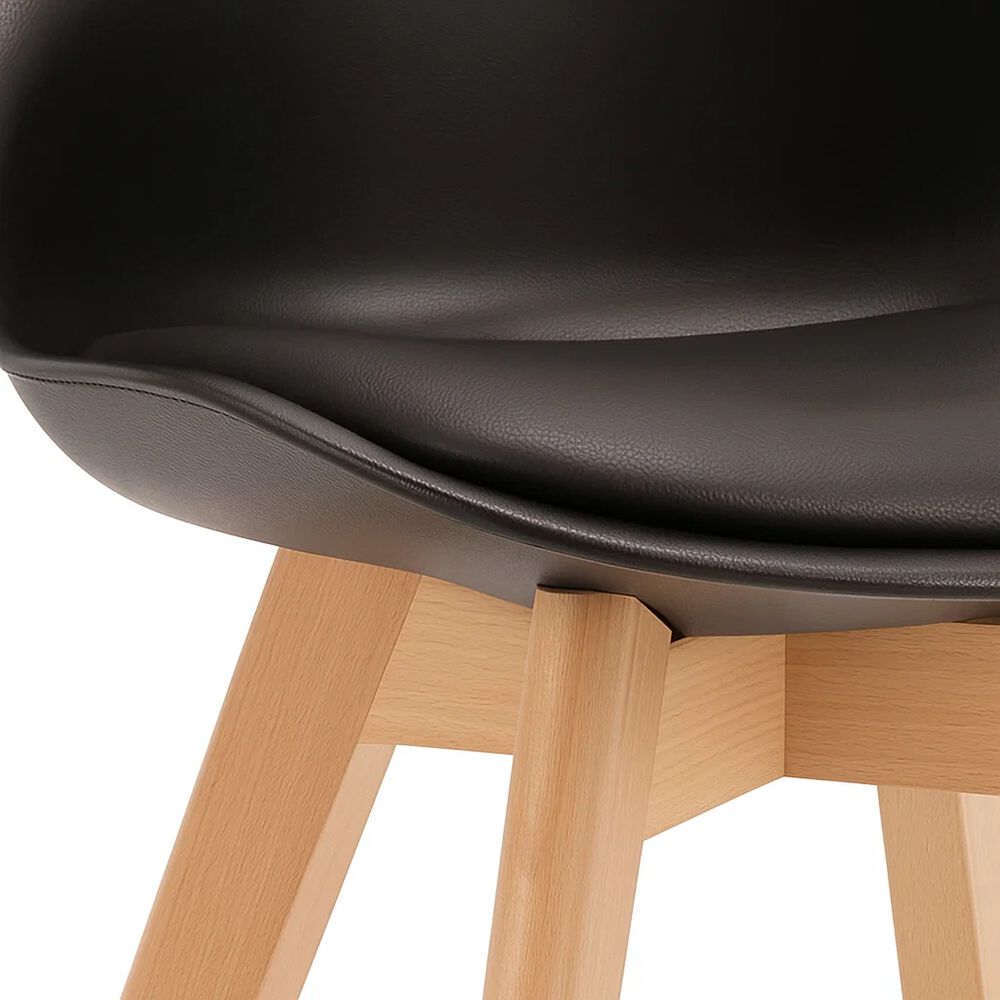 Silla Tulip Acolchada - Negra image number 5.0