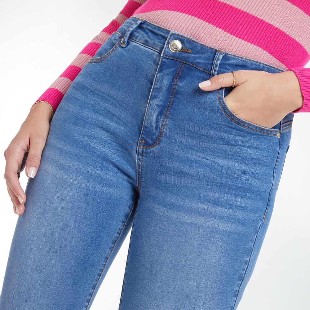 Jeans Tiro Medio Skinny Push Up Mujer Kimera image number 4.0