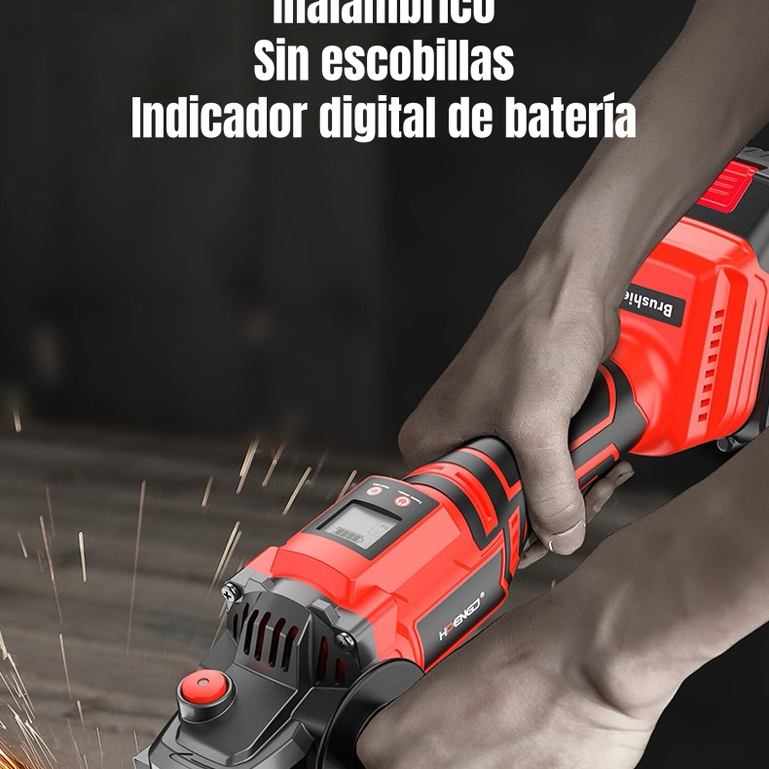 Esmeril Inal&aacute;mbrico Con 2 Bater&iacute;as 21v E01 image number 5.0