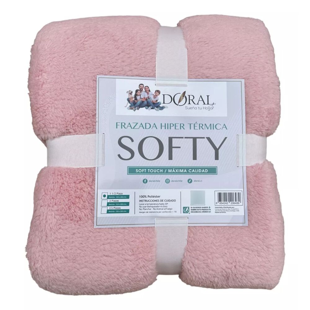 Frazada Softy Lisa 1.5 Plazas Hipertermica Tonos Claros - Ps image number 0.0