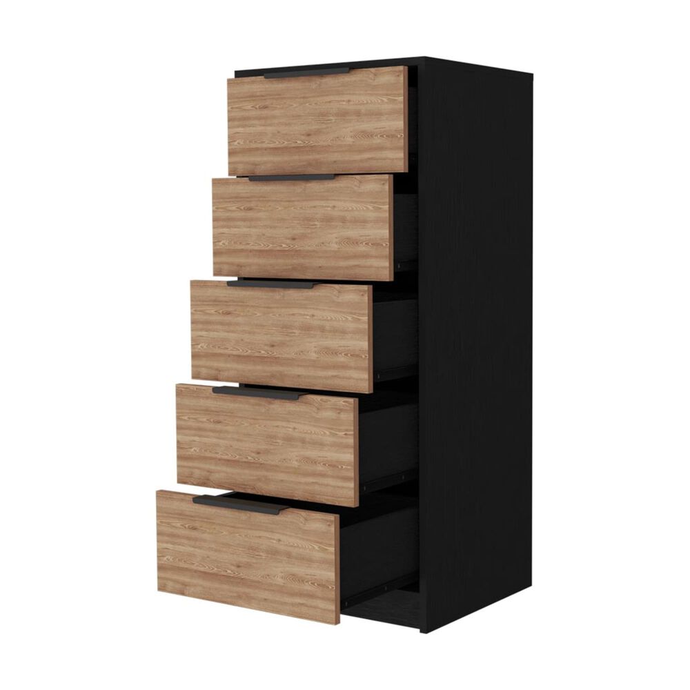 Comoda 5 Cajones Fm-002n - Negro image number 3.0