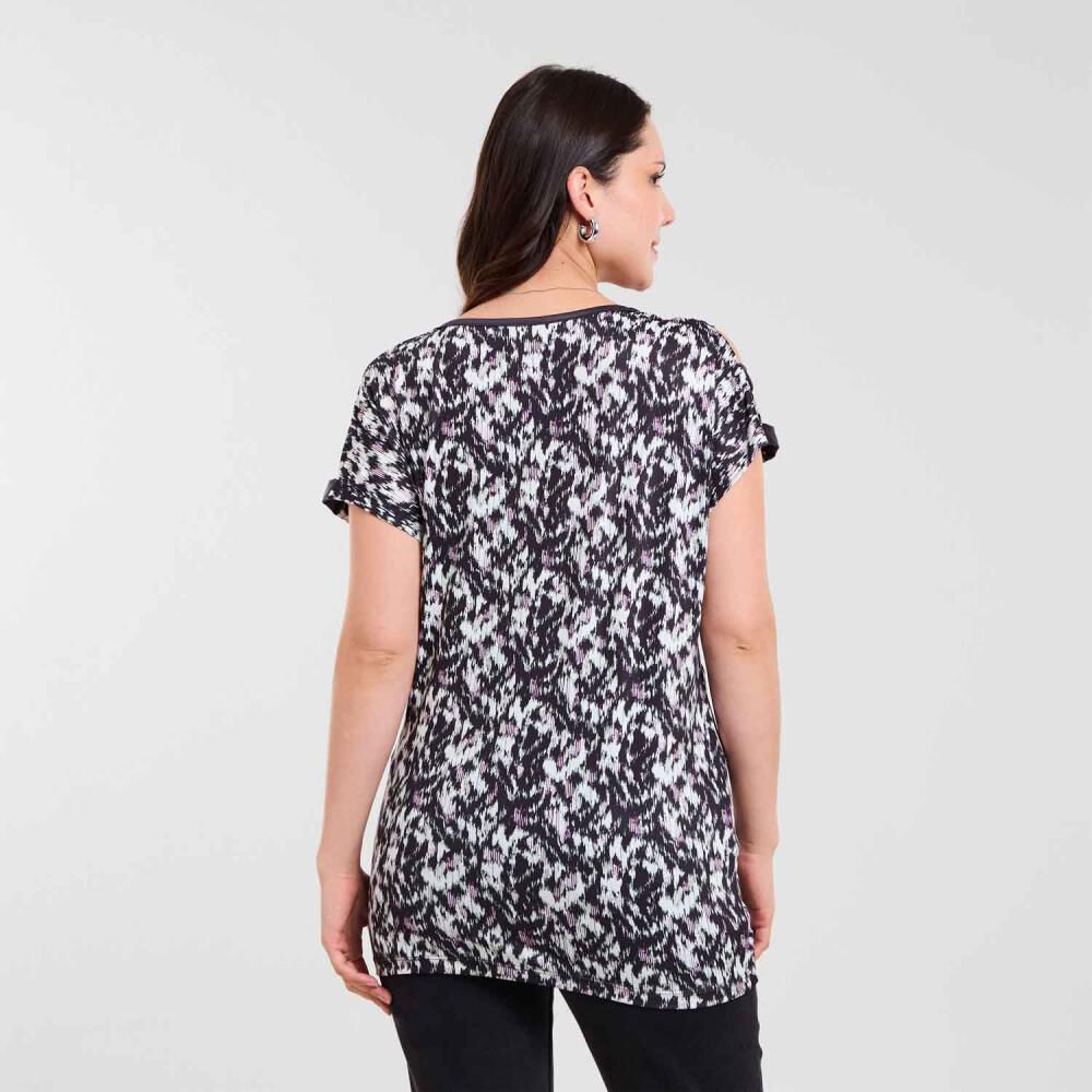 Polera Full Print Manga Corta Cuello Redondo Mujer Sexy Large image number 3.0
