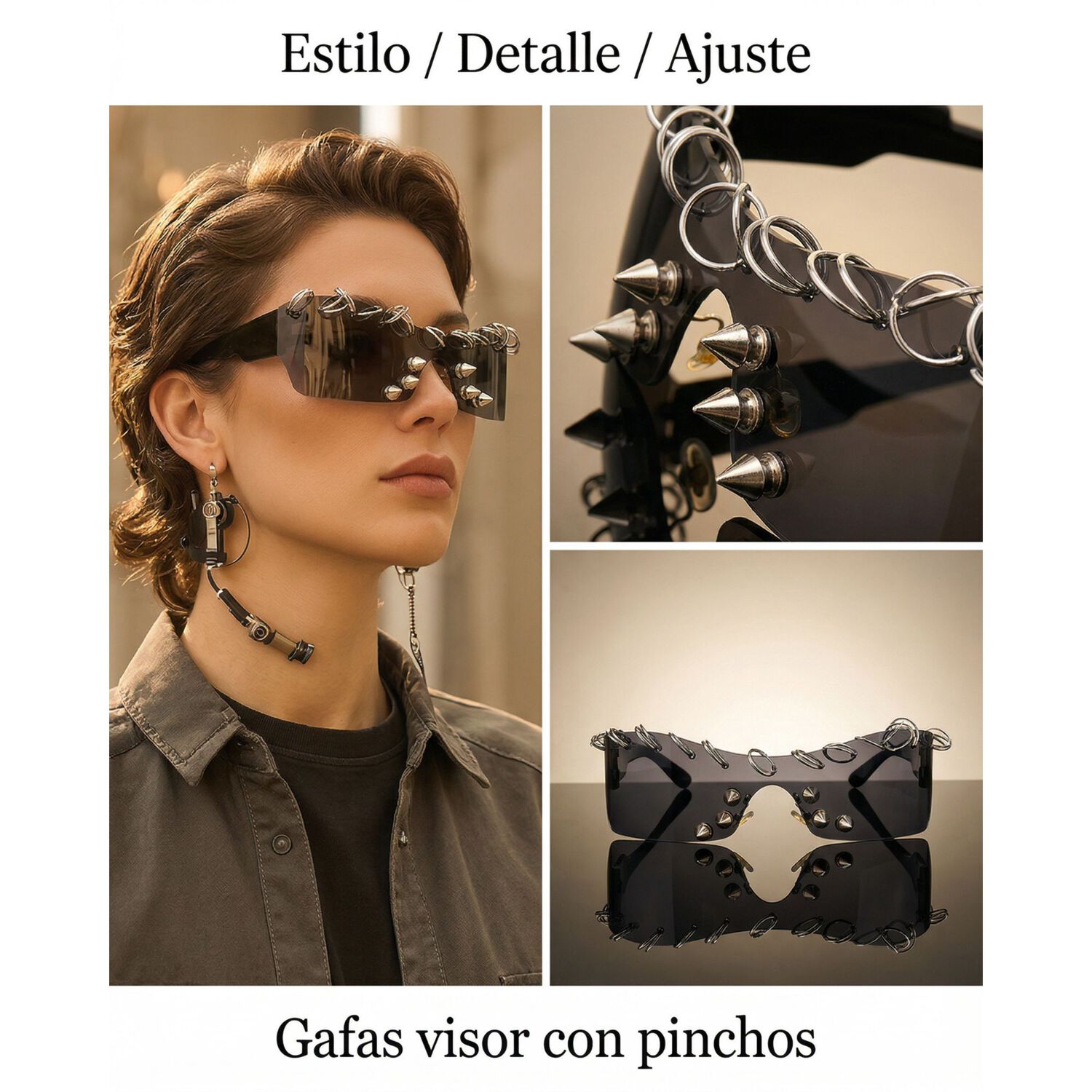 Lentes Retro Urbanos Kpop Steampunk Futuristas Hombre Electr image number 23.0