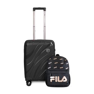 Pack Maleta Cabina S Lola 10kg + Mochila Urbanix Fila 10lts Negro-rose Gold