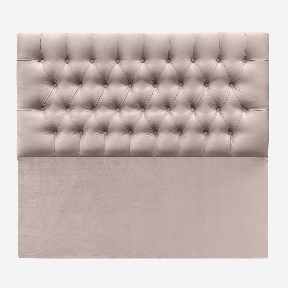 Respaldo De Cama Capitoné Premium Felpa Beige 1 Plaza image number 2.0