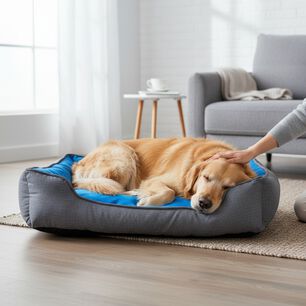 Cama De Mascotas De Espuma - Talla L (90x70) - A Piso (gris)