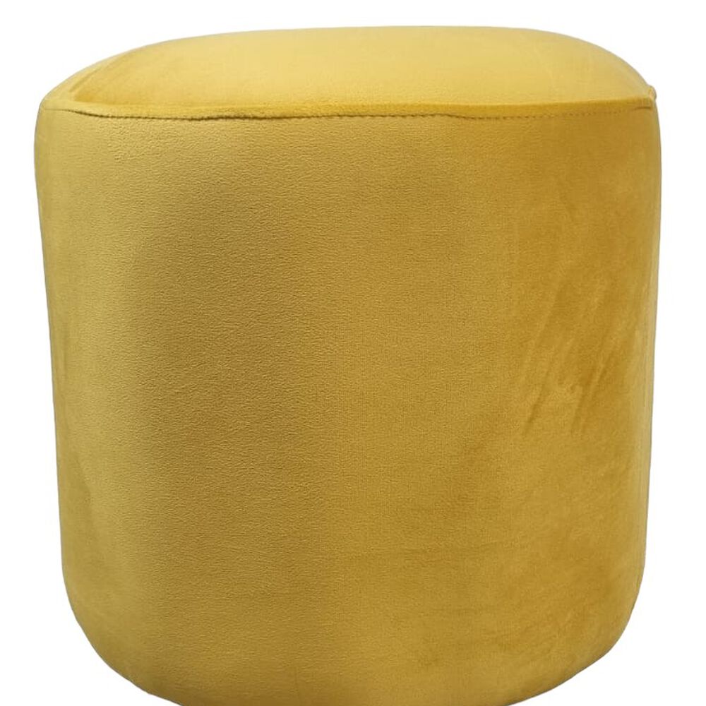 Pouf Redondo Felpa Ocre image number 1.0
