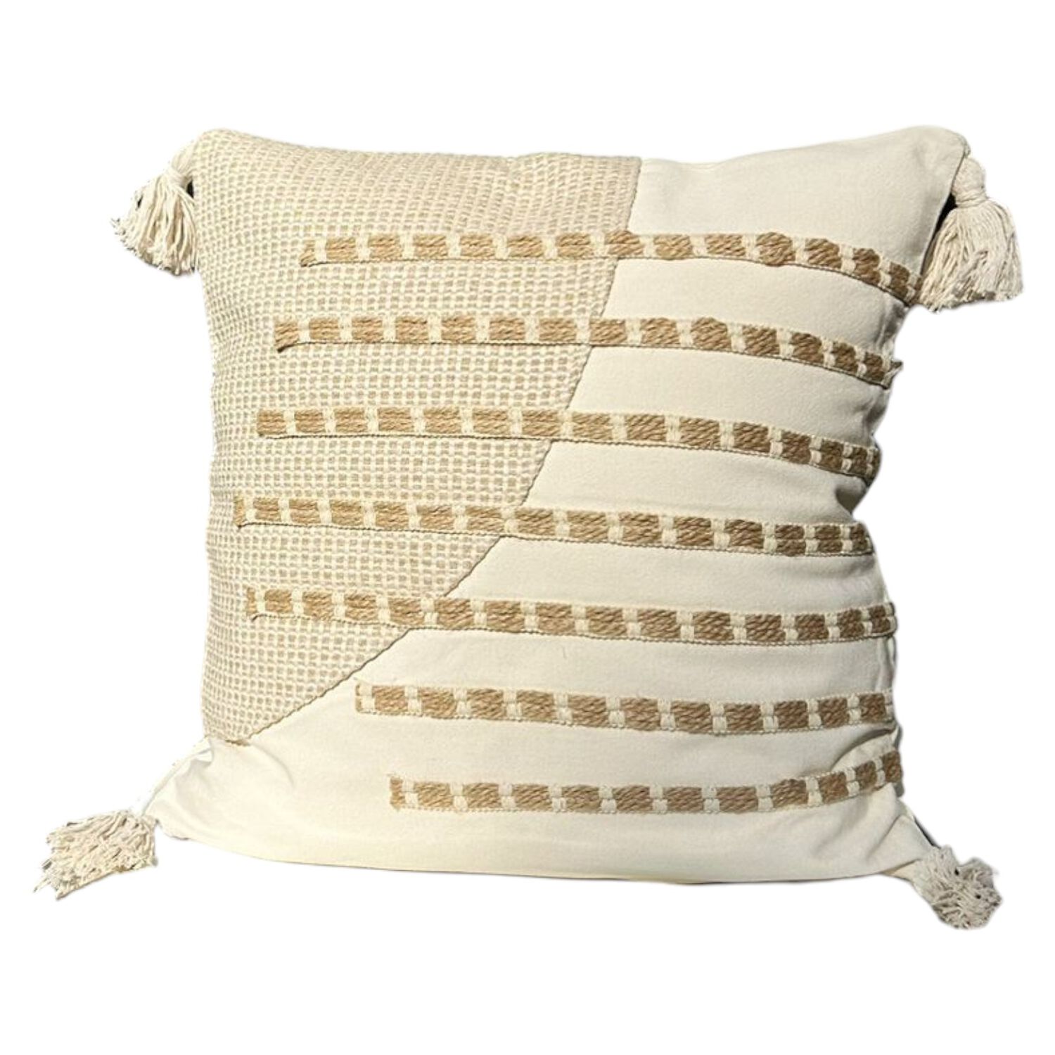 Pack De 02 Fundas De Cojin Con Detalles En Yute 45x45 Cm Md06 image number 0.0
