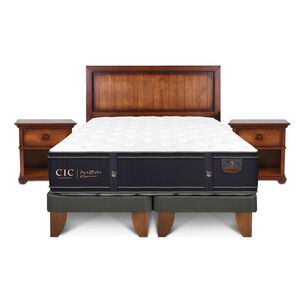 Cama Europea Cic Grand Premium / 2 Plazas / Base Dividida + Set De Maderas
