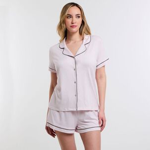 Pijama Camisero Estampado Manga Corta Mujer Geeps