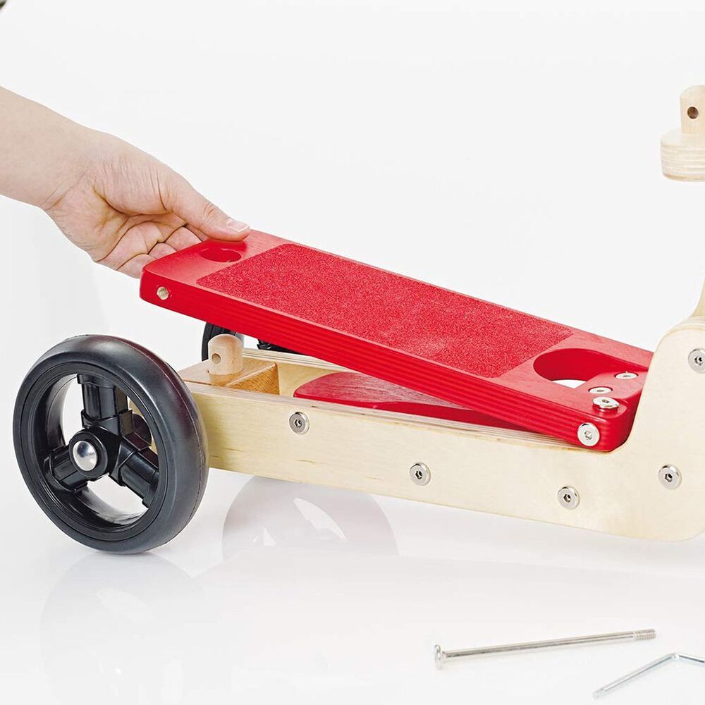 Triciclo Scooter De Madera Theo Rojo image number 4.0
