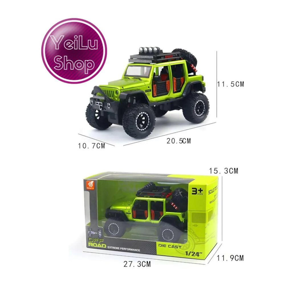 Juguete Auto Jeep Wrangler A Escala 1:24 Verde Infnatil image number 2.0
