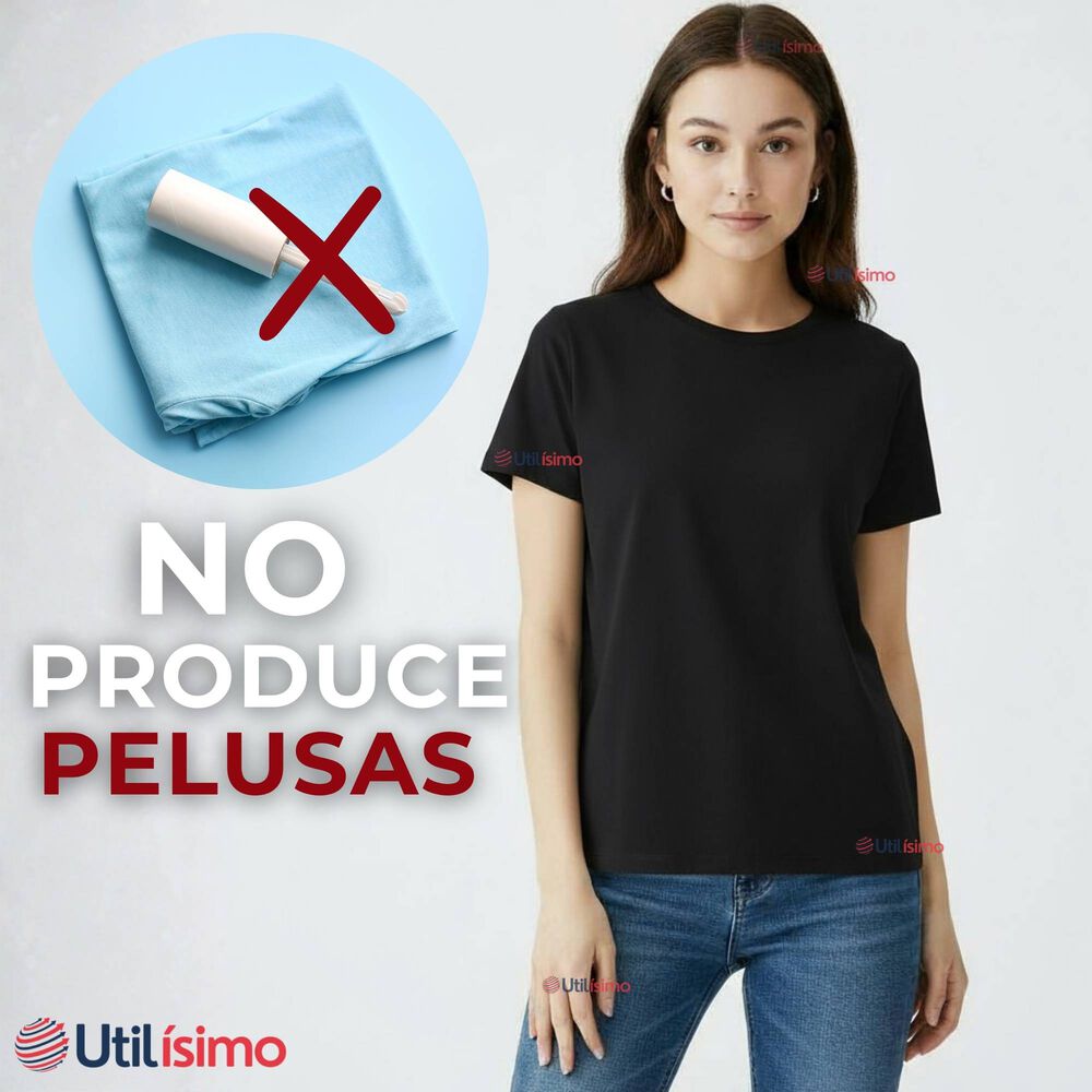 Polera Camiseta 100% Algodón Premium Manga Corta Básico Negro Mujer image number 9.0