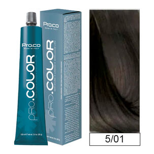 Pro.color - Tintura Permanente 5/01 Casta&ntilde;o Claro Ceniza 100ml + Oxidante
