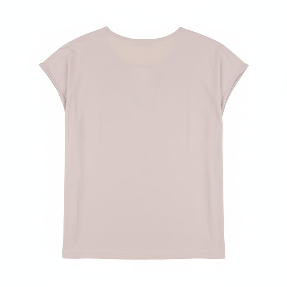 Polera Lisa Manga Corta Cuello V Mujer Lesage image number 1.0