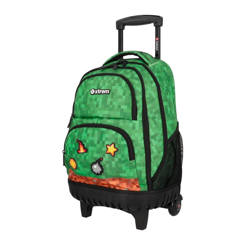 Mochila Con Ruedas Xtrem Cross 6xt Pixels Verde image number 1.0