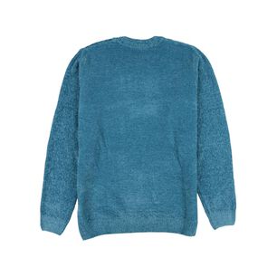 Sweater Chenille Manga Larga Cuello Redondo Mujer Geeps