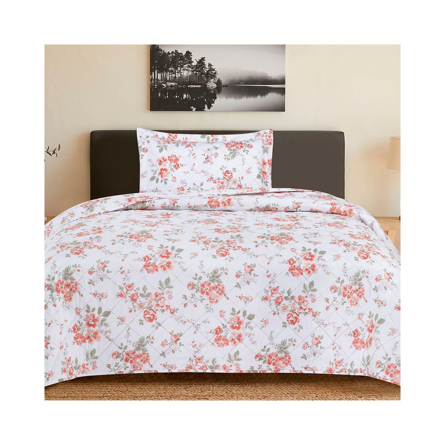 Quilt Andes Estampado Rosas 1.5 Pl image number 0.0