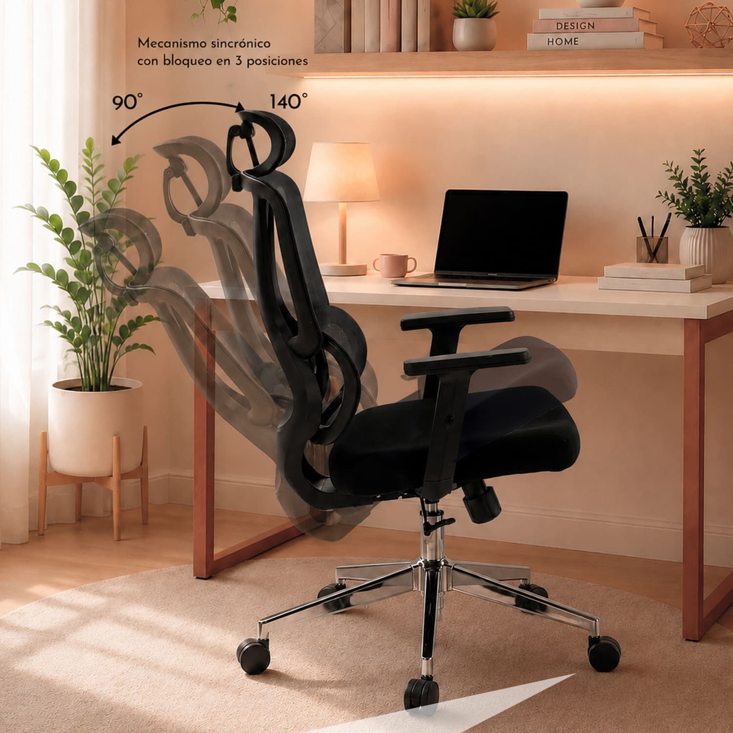 Silla Escritorio Ergon&oacute;mica Base Met&aacute;lica Dominus Pro image number 3.0
