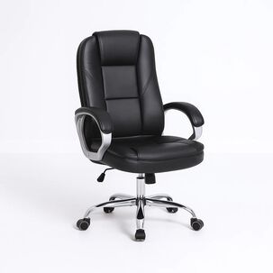 Silla De Oficina Ejecutiva Magnus Cuero Sintético - Negro