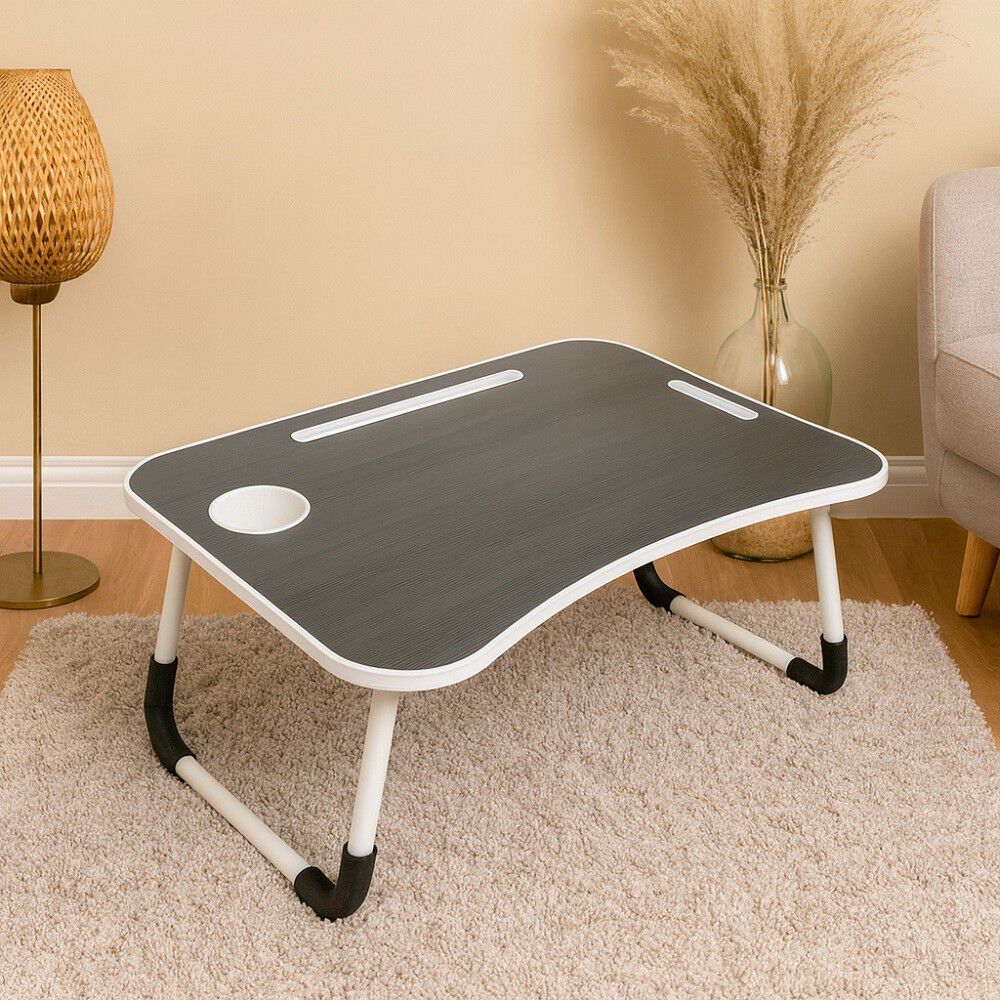 Escritorio Port&aacute;til Madera Usb Y Posavaso Plegable image number 4.0