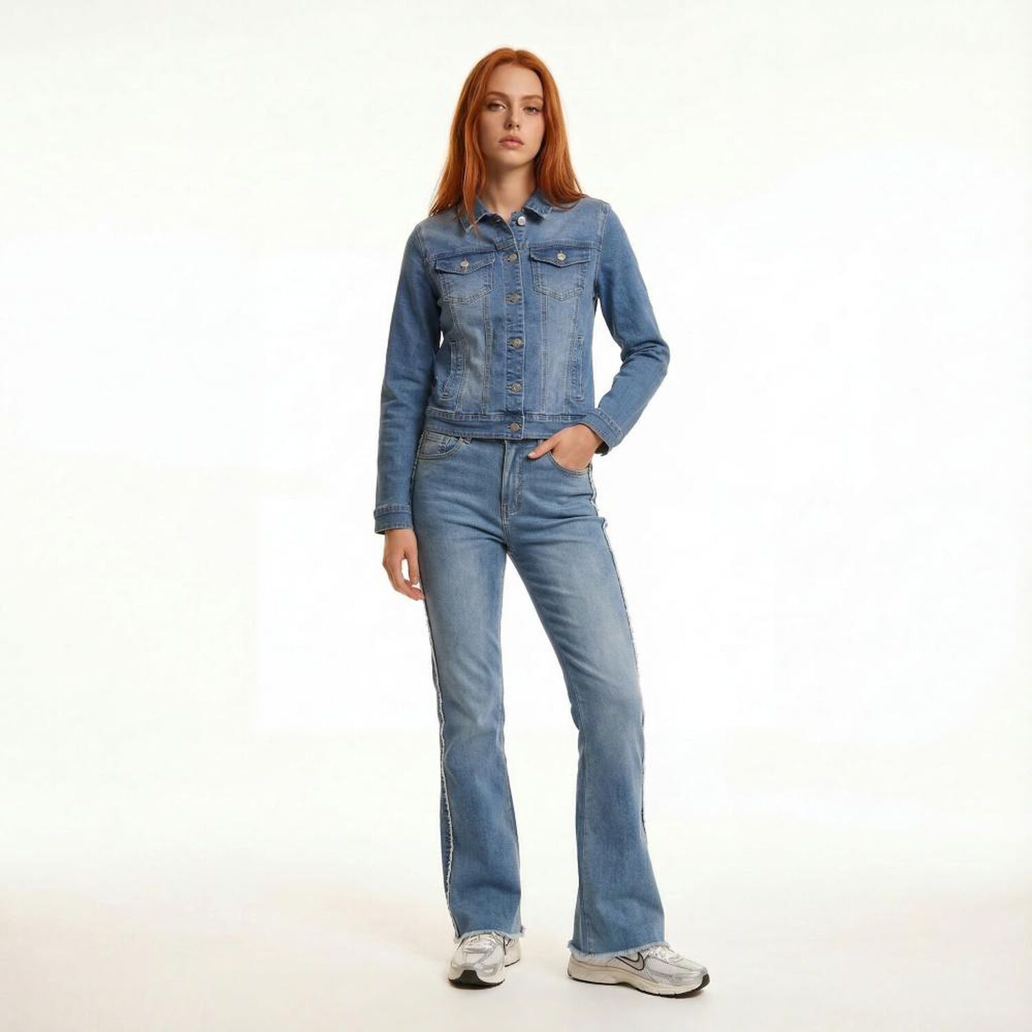 Chaqueta Denim Regular Mujer Freedom image number 0.0