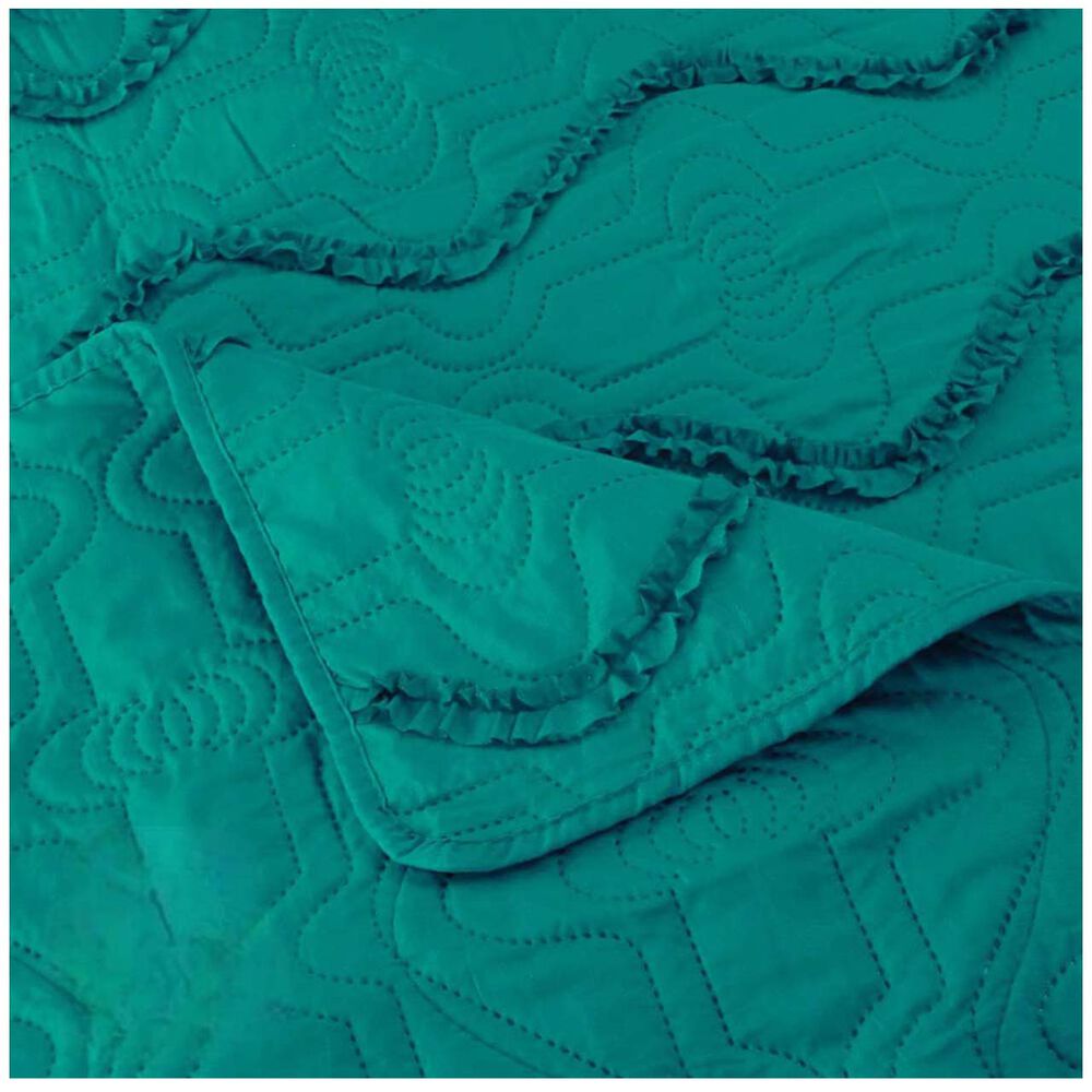 Cubrecama Bordado Premiun 2 Plazas Turquesa image number 2.0