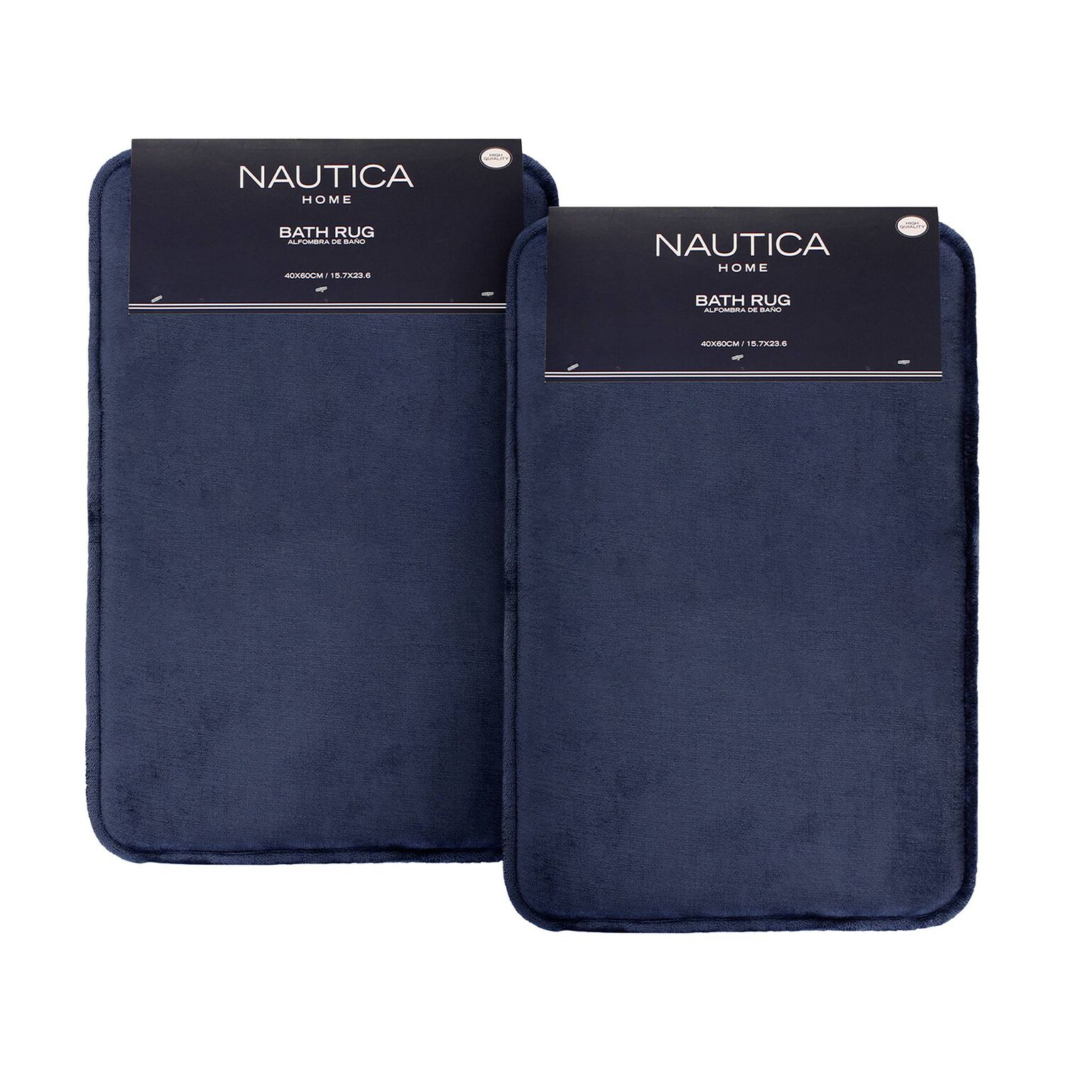 Pack 2 Alfombras De Ba&ntilde;o Nautica Home 40x60cm Flannel Antideslizante Azul image number 0.0