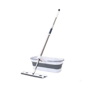 Trapero Giratorio Plano Con Balde Plegable Mopa Lavable