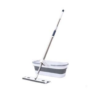 Trapero Giratorio Plano Con Balde Plegable Mopa Lavable