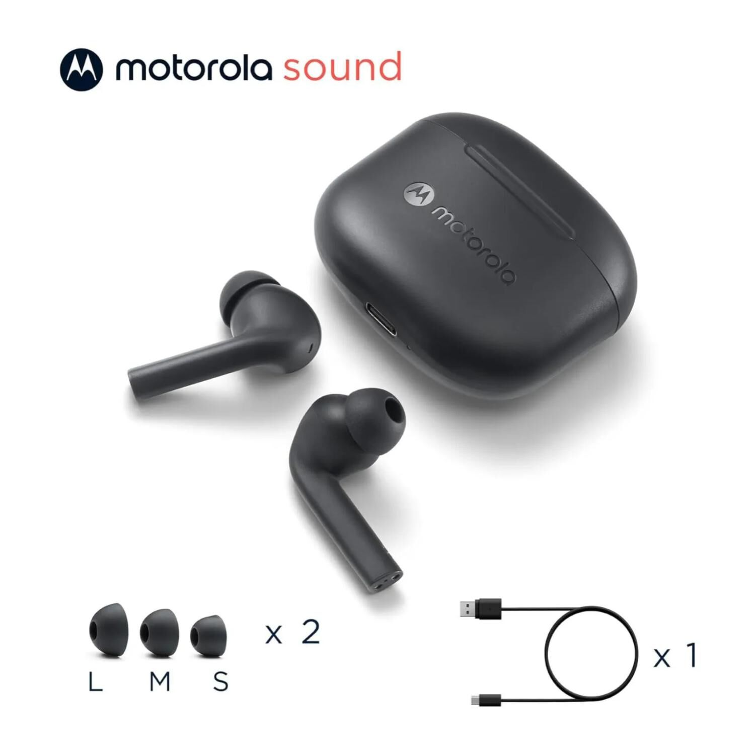 Audifonos Bluetooth Tw Ipx4 Recargables Moto Buds 065 Negro image number 3.0
