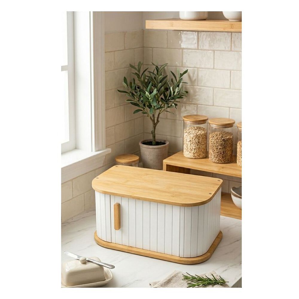 Panera De Bamb&uacute; Organizador De Pan Caja Madera Para Cocina image number 2.0