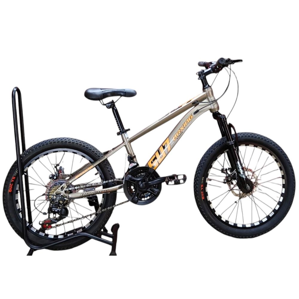 Bicicleta Aro 20 Brxing Con Freno Disco Y 21 Vel. Gris Log Naranjo image number 5.0