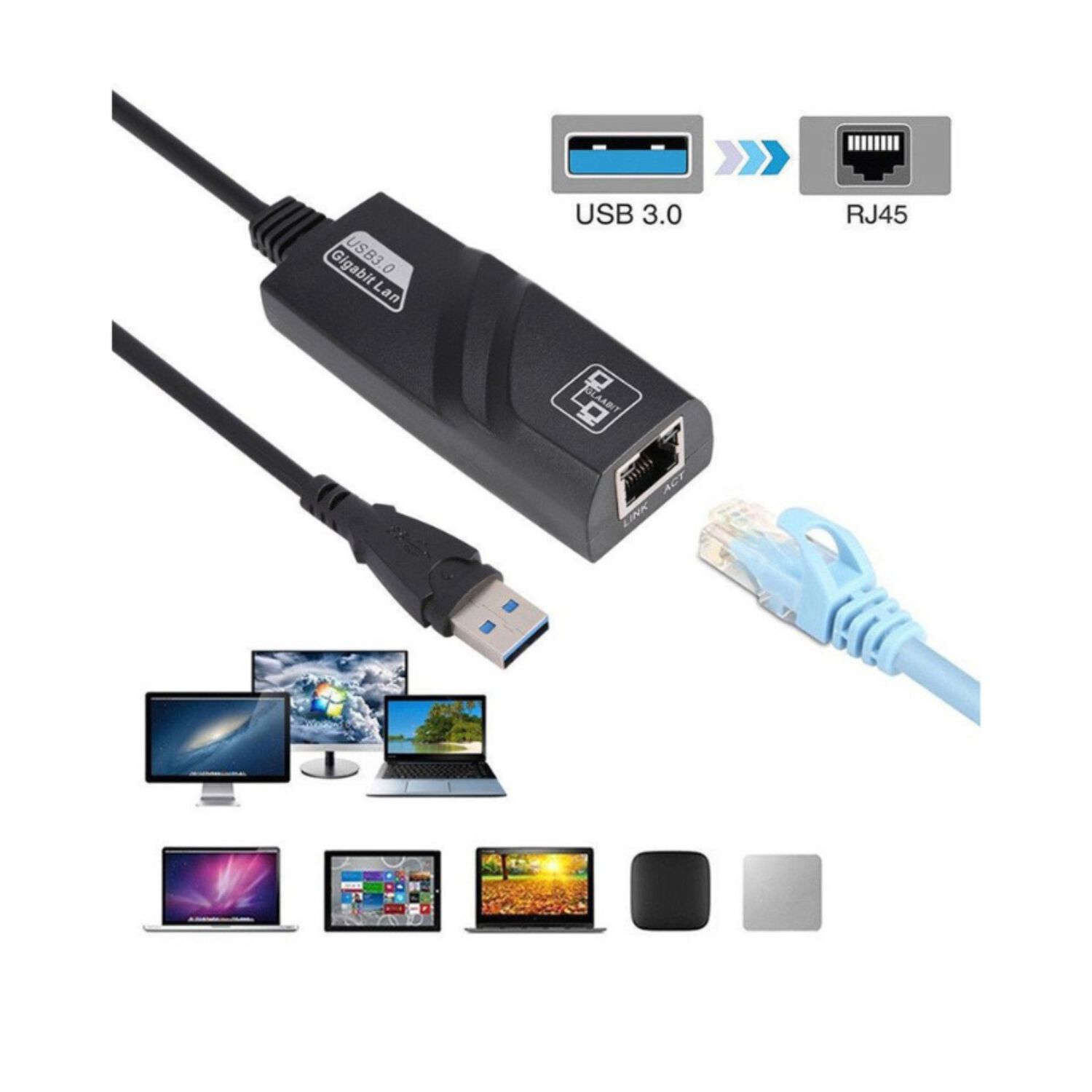 Adaptador Tarjeta Red Usb 3.0 Lan Rj45 Ethernet / 1000 Mbps image number 3.0