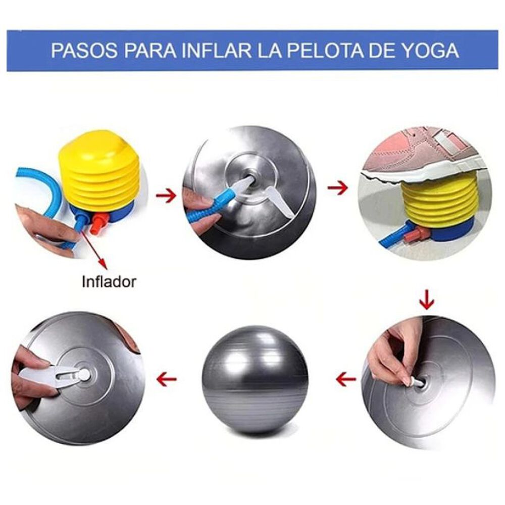 Pelota Balon Yoga 55 Cm Pilates Con Inflador image number 2.0