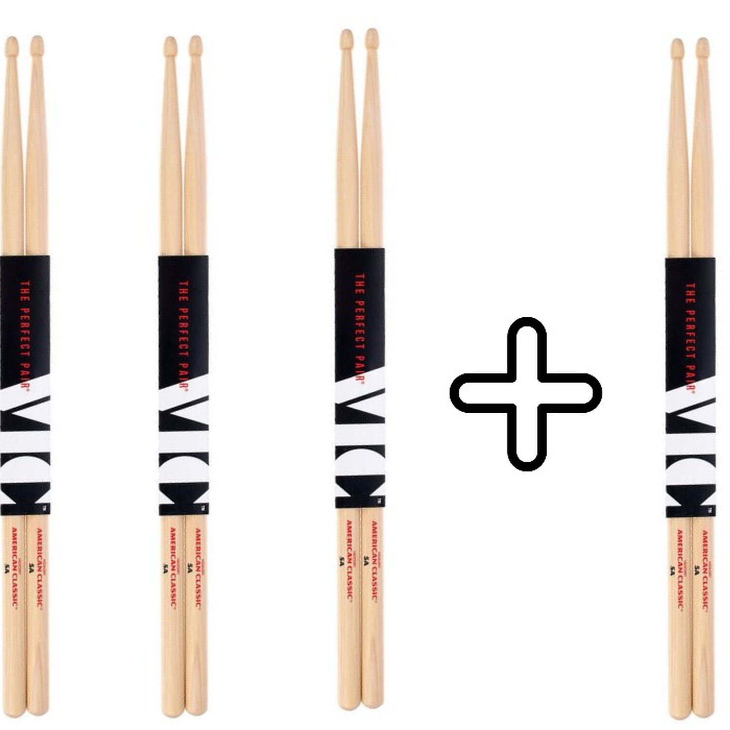 Pack 3 Baquetas Vic Firth+1 Gratis American C 5a Pure Grit image number 0.0