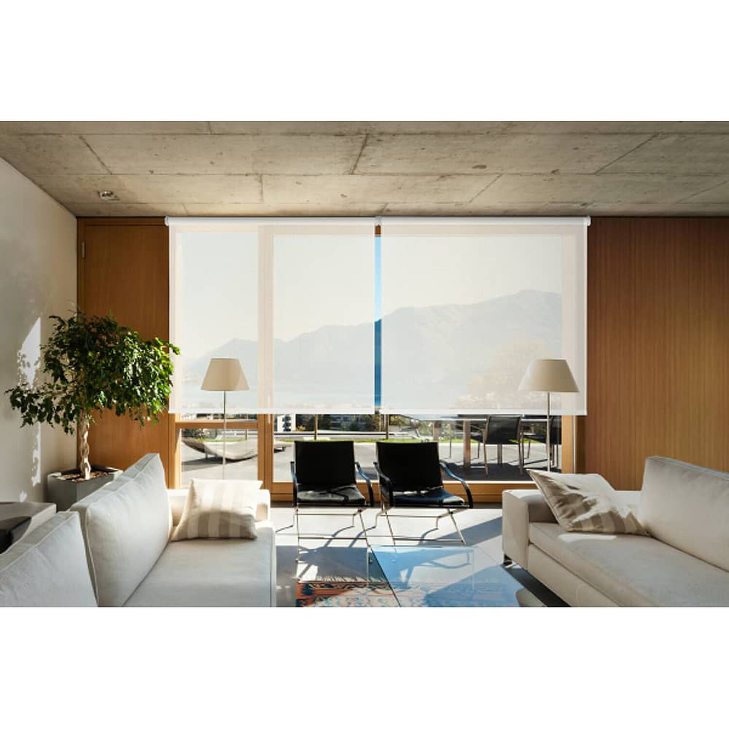 Cortina Roller Premium Viewtex Screen 1% 90x250 Blanco image number 1.0