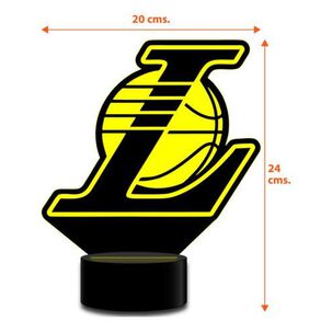 Lampara 3d Lakers Nba Basketball Con Control Remoto 16 Color