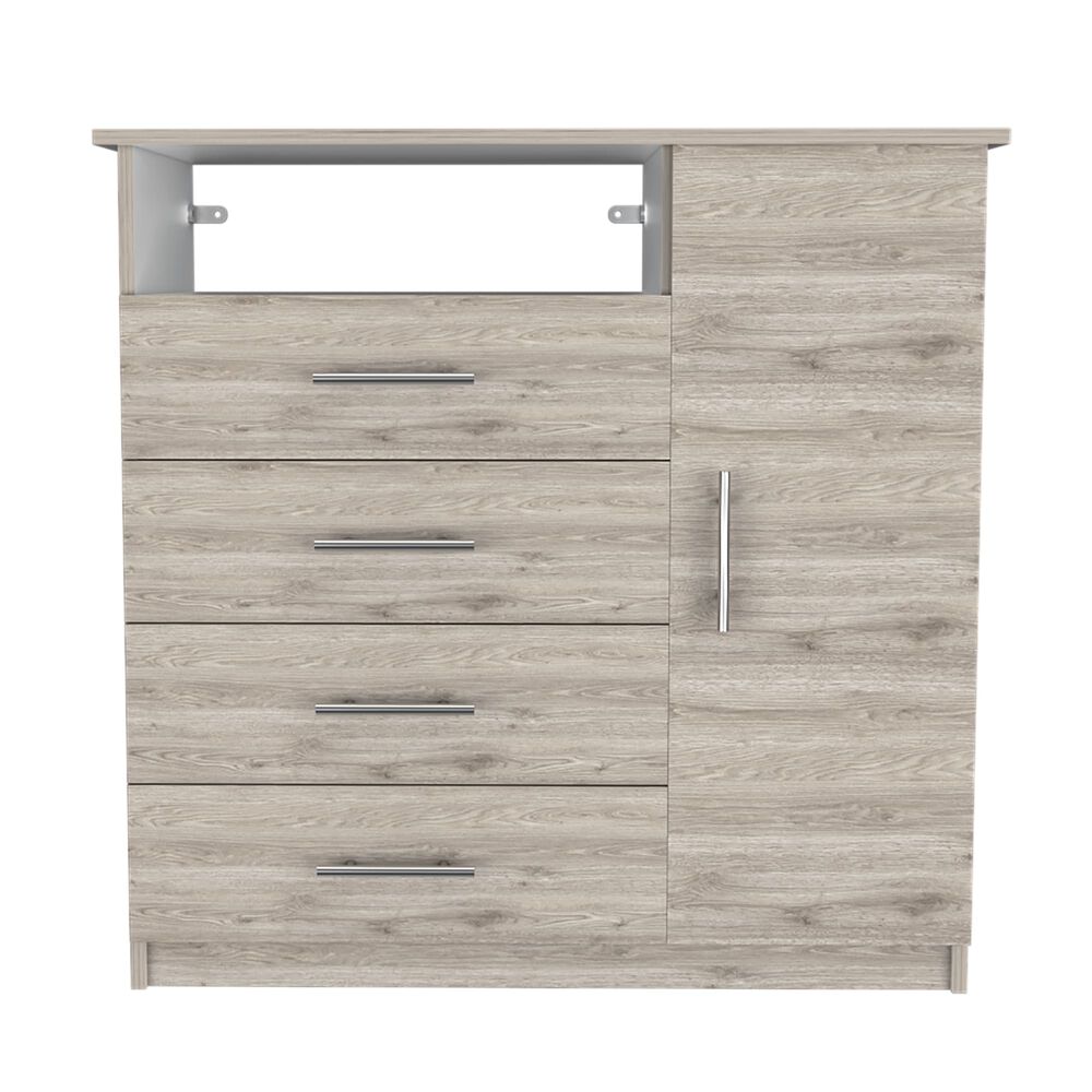 Comoda 4 Cajones 1 Puerta Fm-018g - Gris Claro image number 3.0