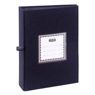 Album Hojas Negras Con Tapa De Tela Azul Para Ensobrar 10x15 Cm / 100f Vgo