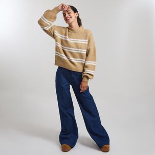 Sweater Lineas Regular Manga Larga Cuello Redondo Mujer Freedom