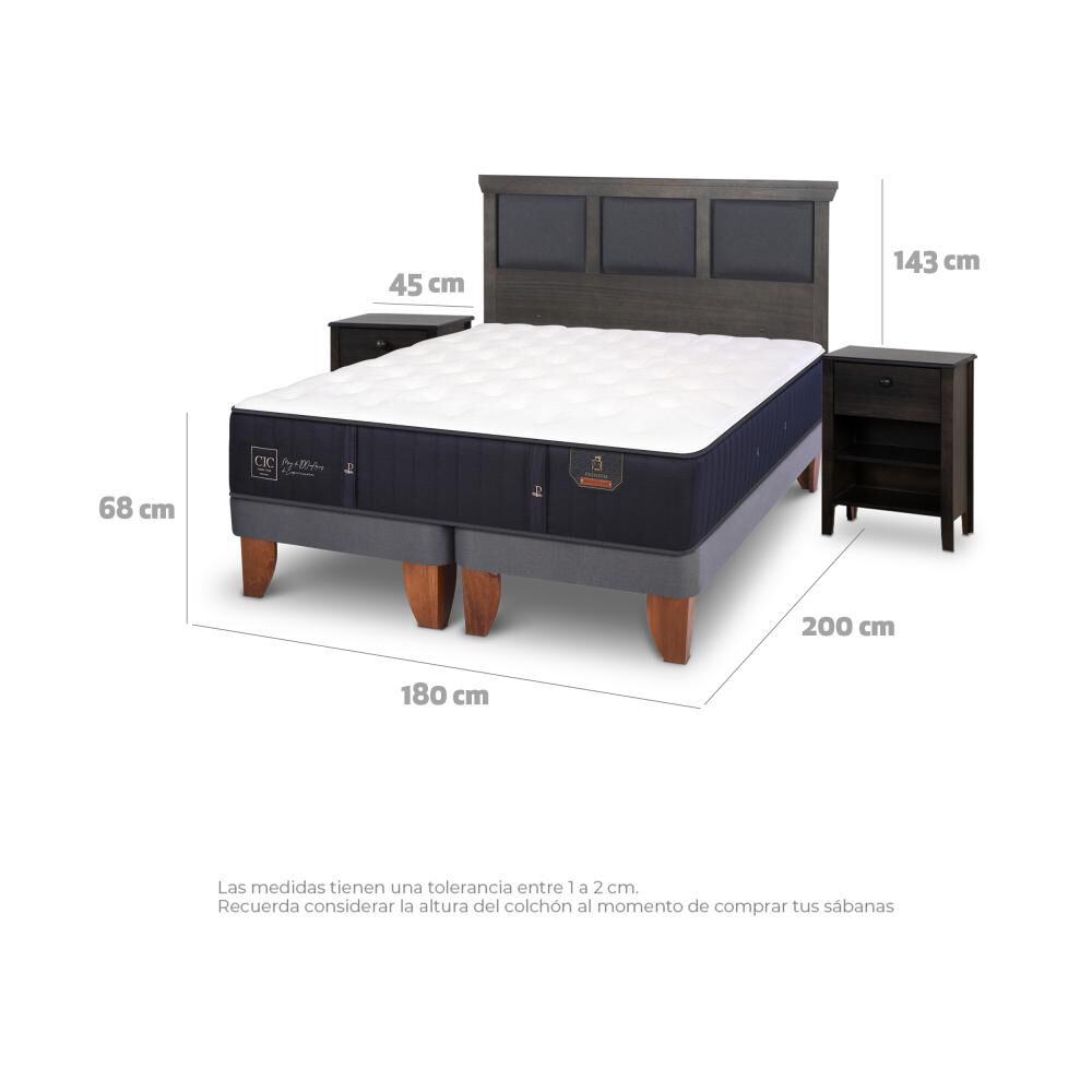 Cama Europea Cic Premium / King / Base Dividida + Set De Maderas image number 3.0